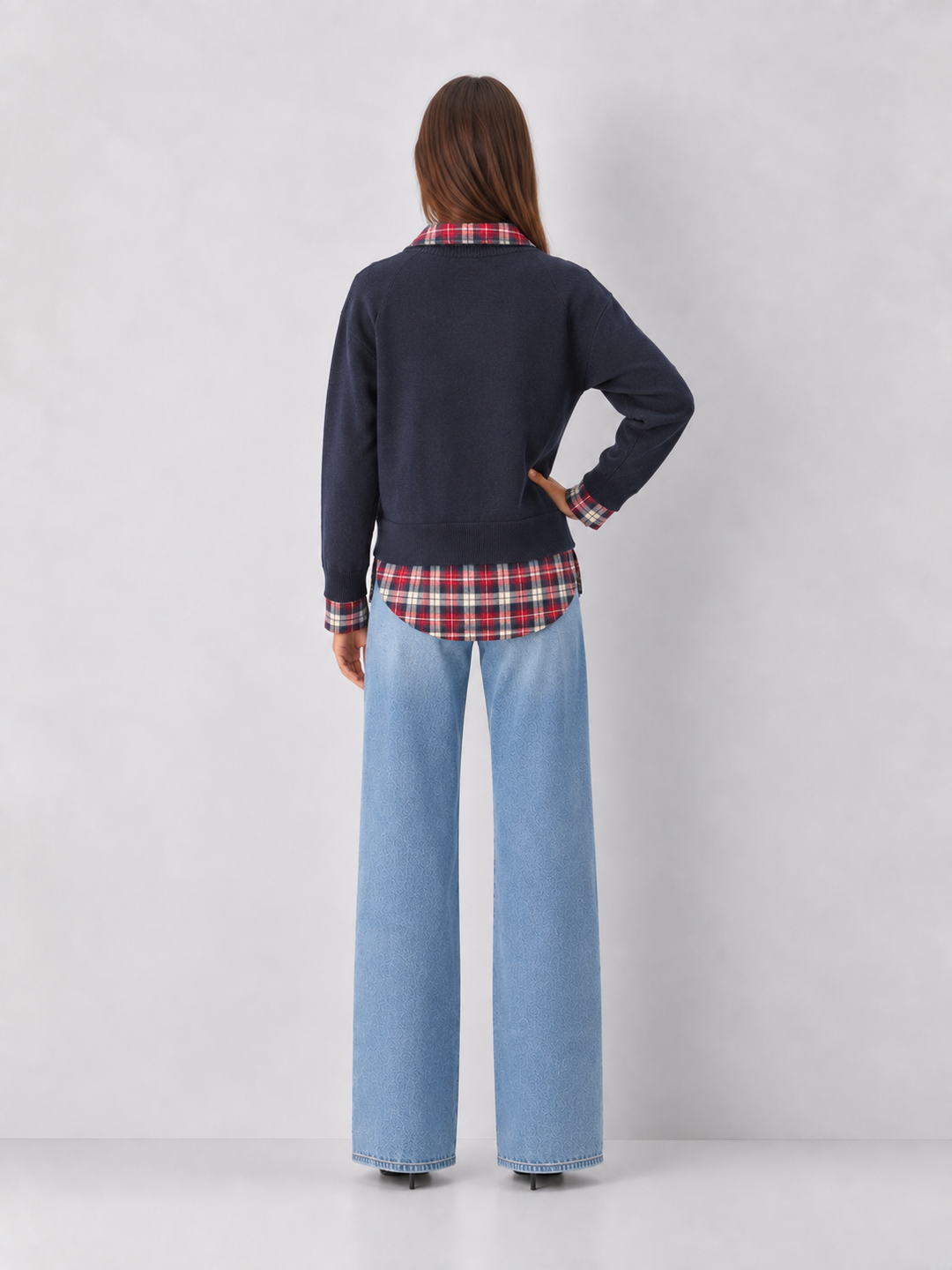 Plaid Layered Sweater