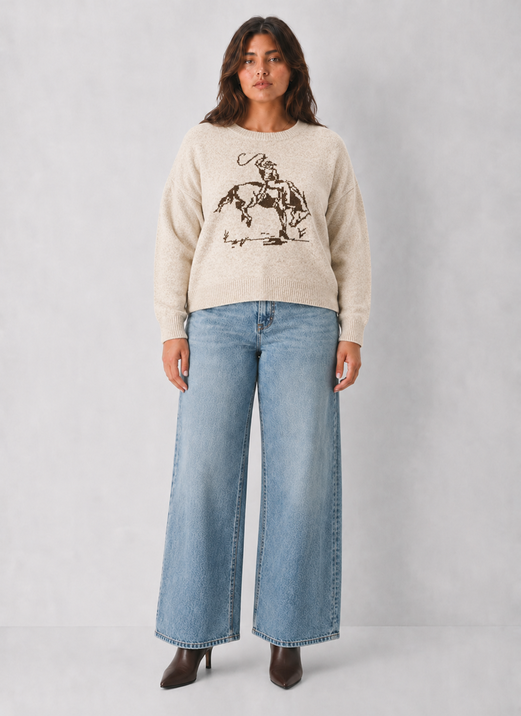 Cowboy Graphic Crew Sweater