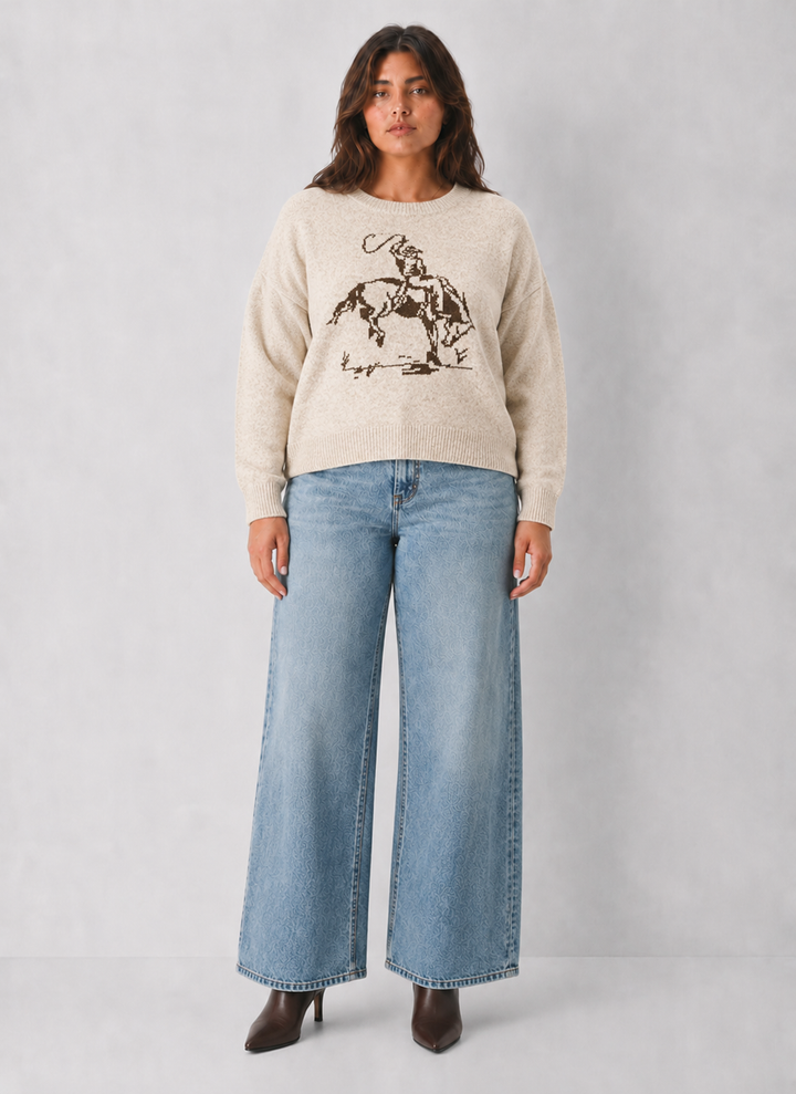 Cowboy Graphic Crew Sweater