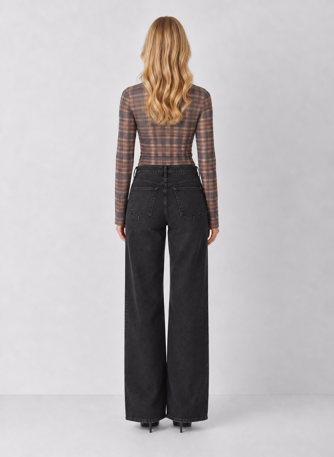 Habitual Plaid Turtleneck Top