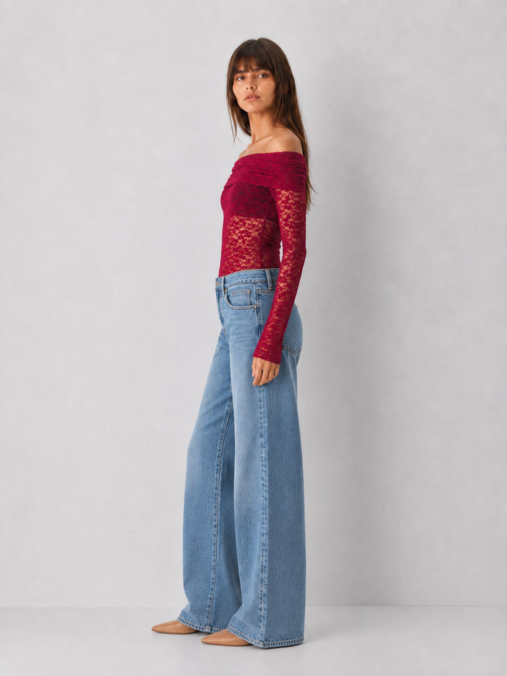 Off-shoulder Lace Top