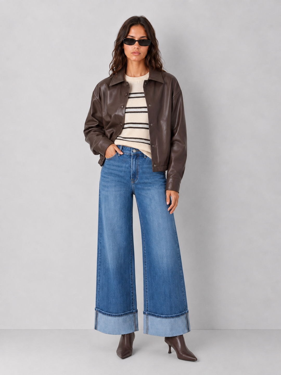 Vegan Leather Bomber Jacket