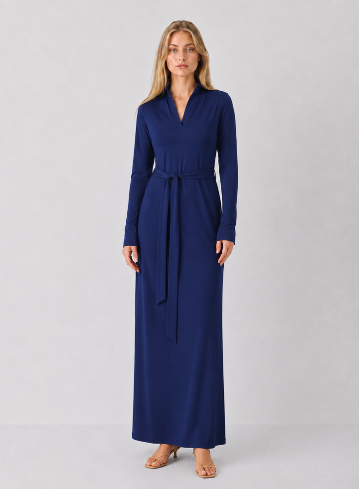 Nora Long Sleeve Maxi Dress With Belt - FINAL SALE