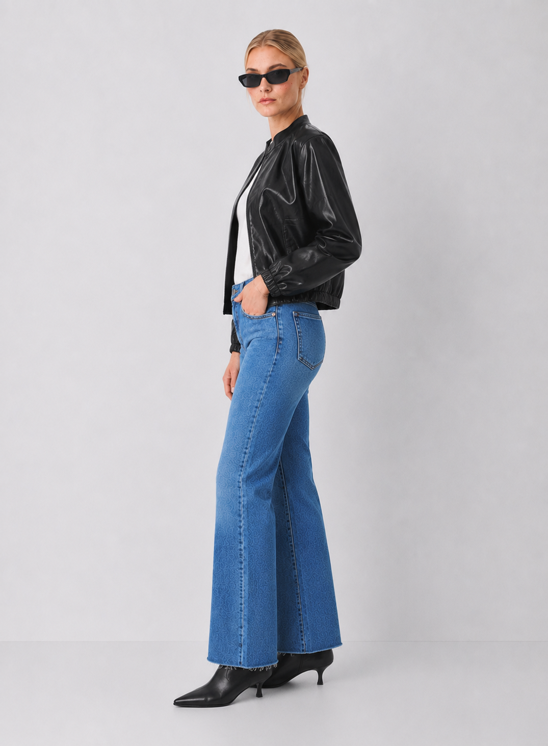 Faux Leather Bomber Jacket