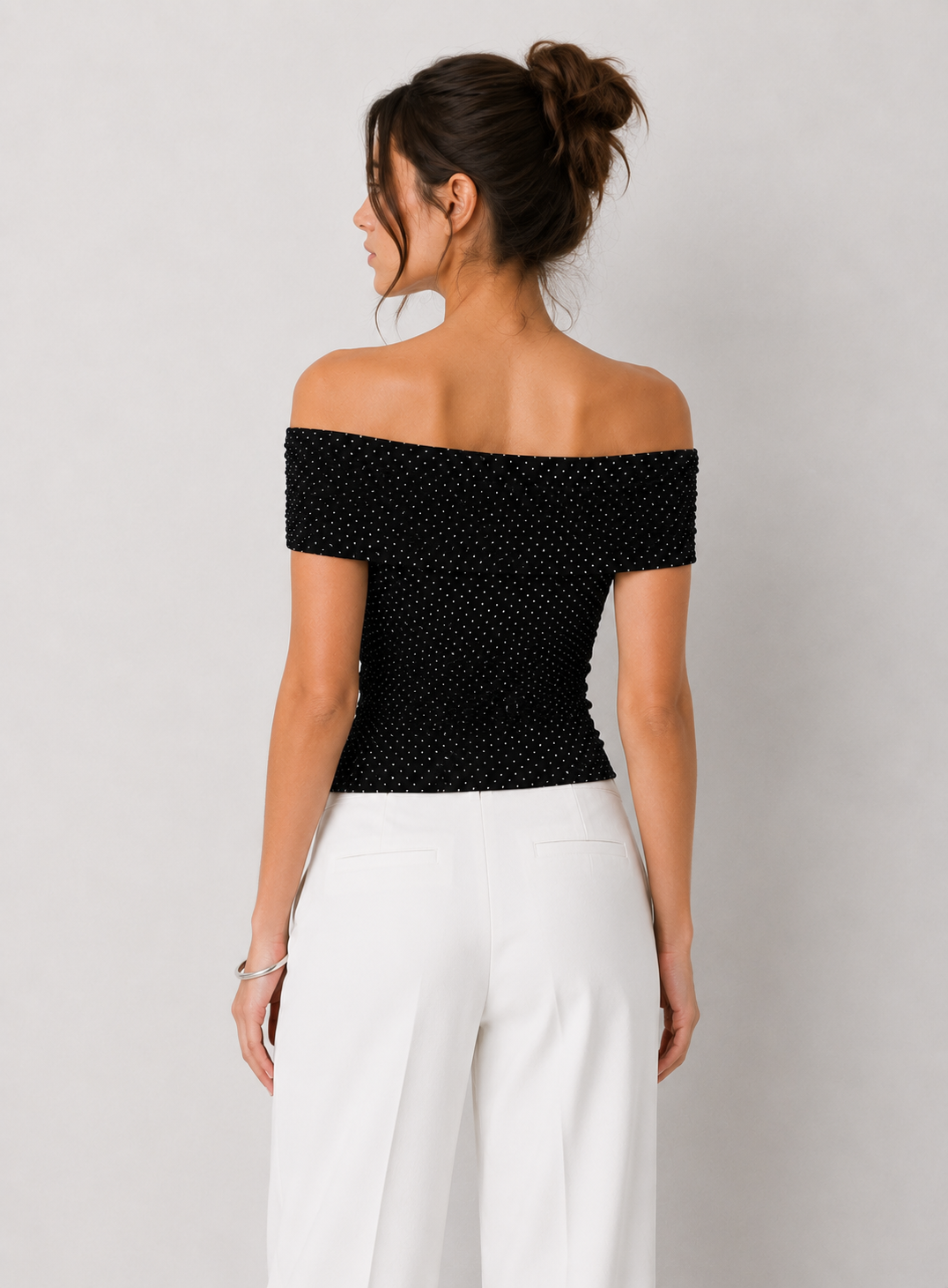 Polka Dot Mesh Top