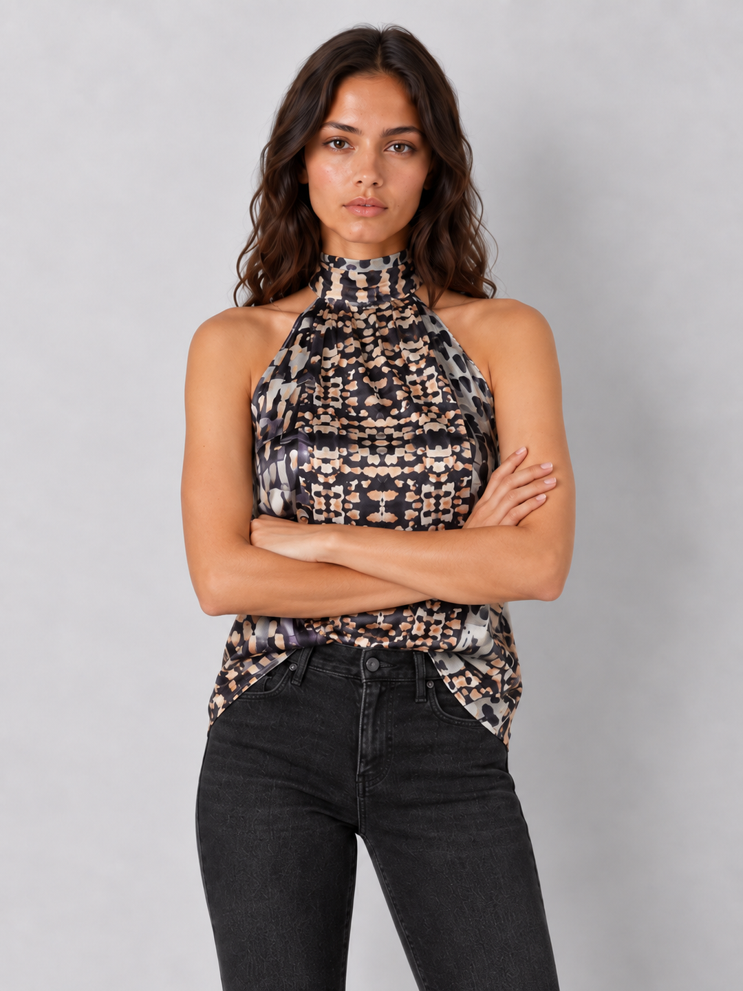 Elan Print Halter Top