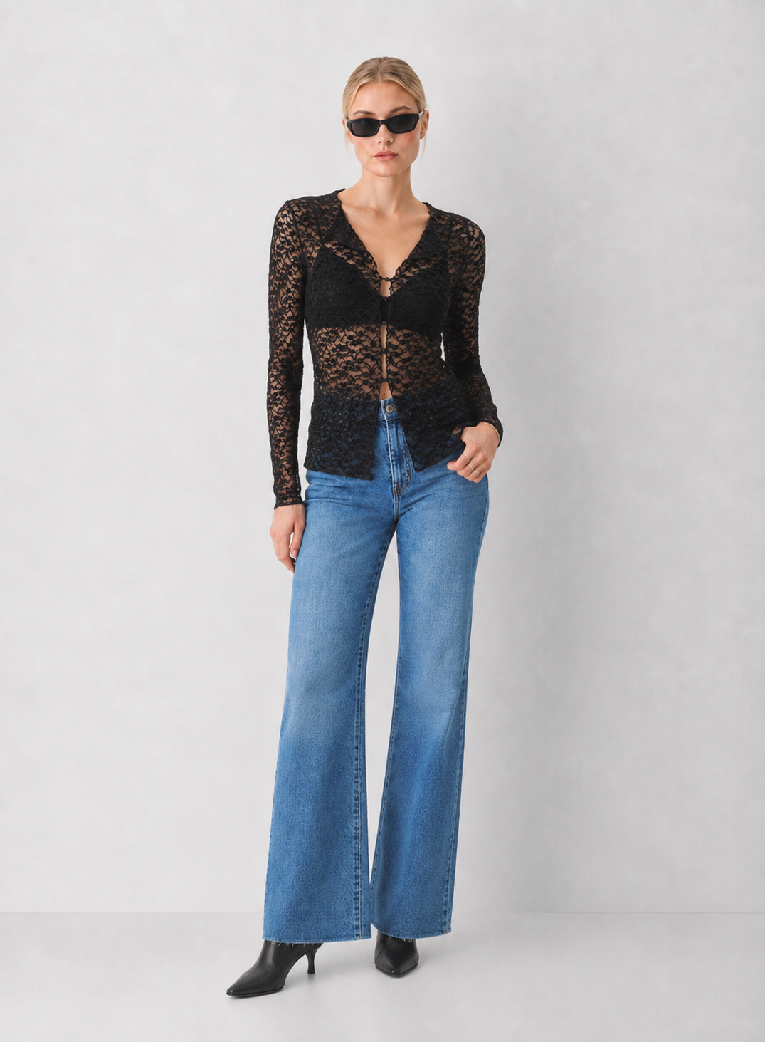 Mesh Long Sleeve Cardigan
