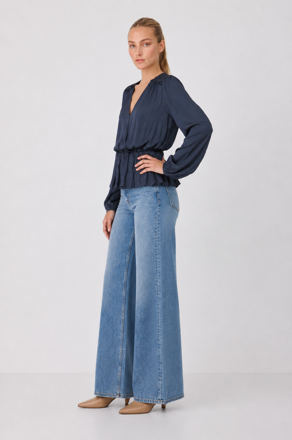 Elodie Draped Peplum Blouse