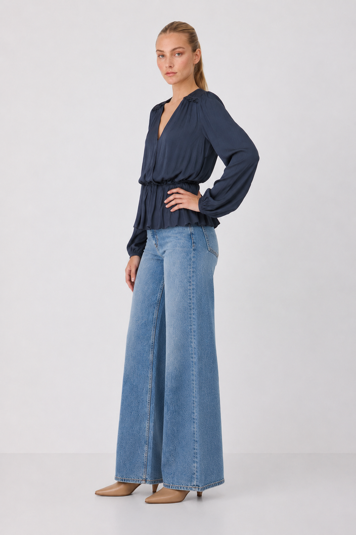 Elodie Draped Peplum Blouse