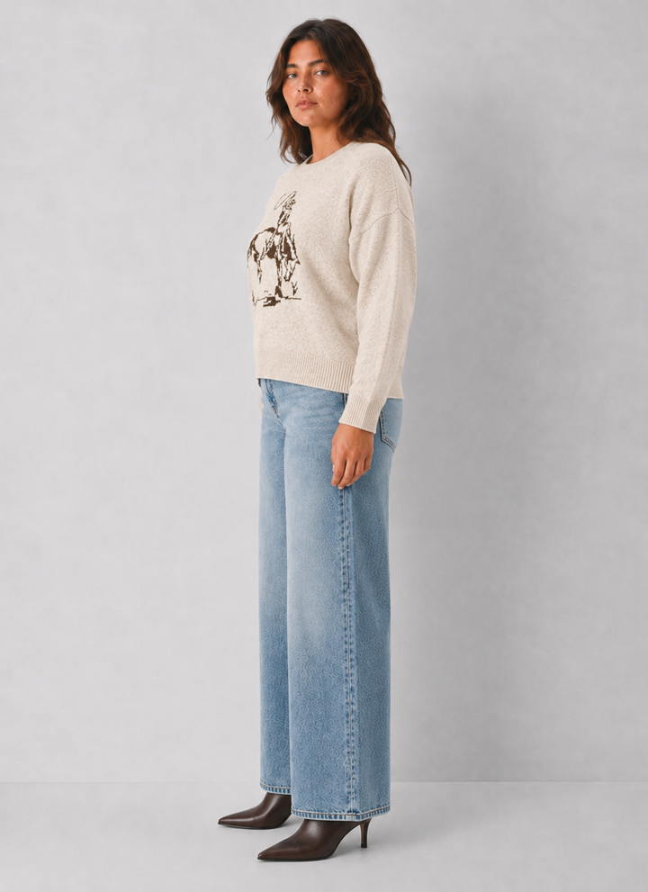 Cowboy Graphic Crew Sweater