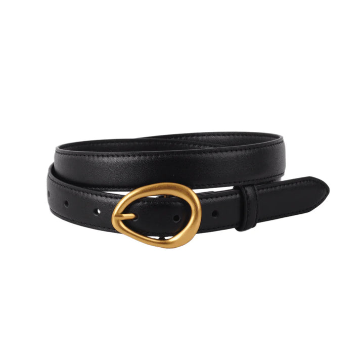 Legendary Solid Brass Leather Belt - Black