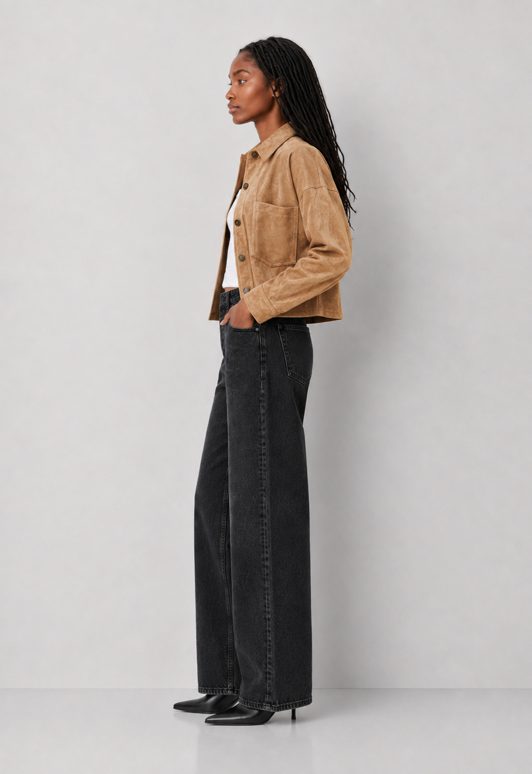 Z Supply All Day Cropped Suede Jacket