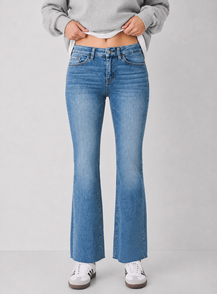 Sari Mid Rise Seamless Waistband Bootcut Jeans