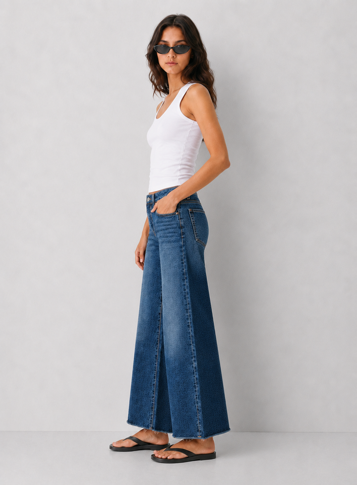 Preorder Vervet Jamie High Rise Super Soft Crop Slim Wide Leg