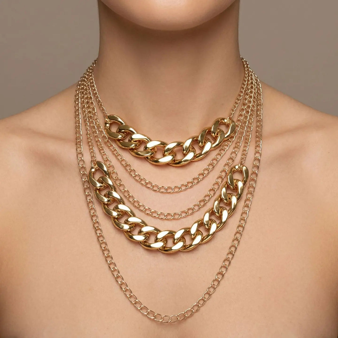 Layered Chain Link Necklace