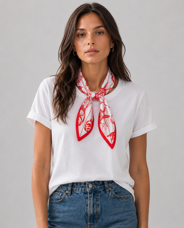 Sea Life Silky Square Scarf