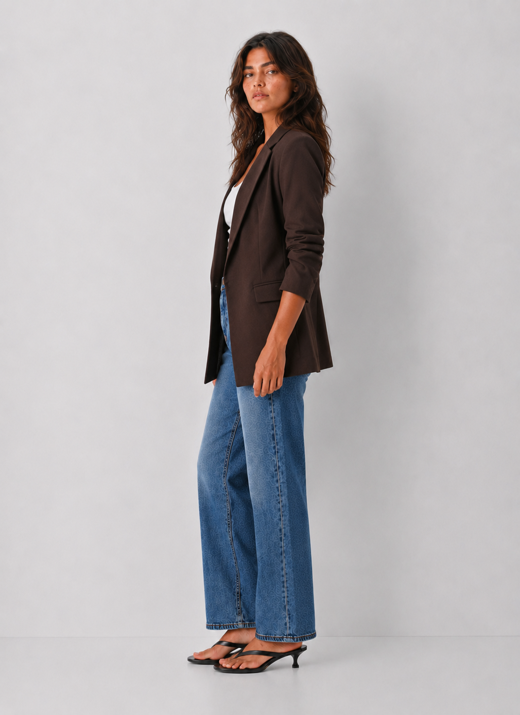 Amy Ruched Sleeve Blazer