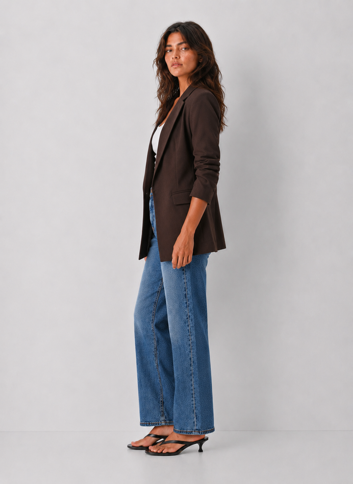 Amy Ruched Sleeve Blazer