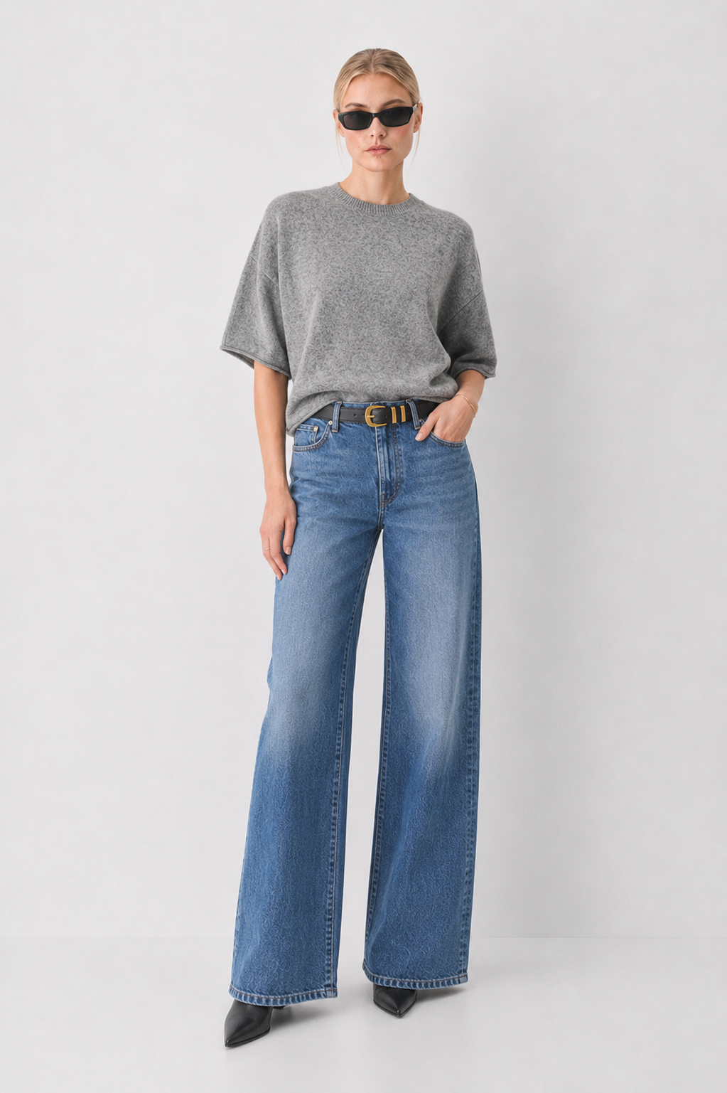 Oversized Short Sleeve Knit Sweater