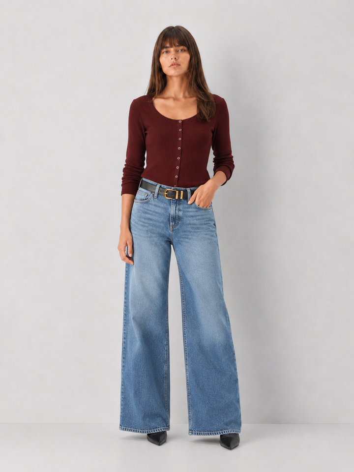 Z Supply Albany Waffle Button Up Top