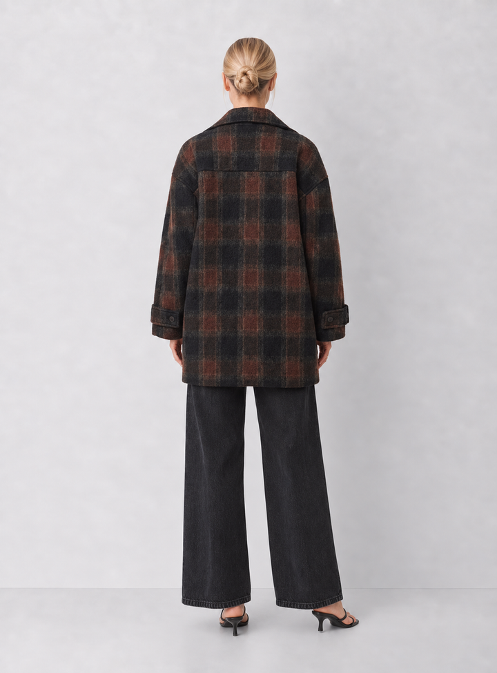 Habitual Oversized Plaid Coat