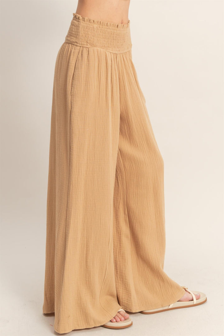 Lightweight Gauze Wide Leg Pants