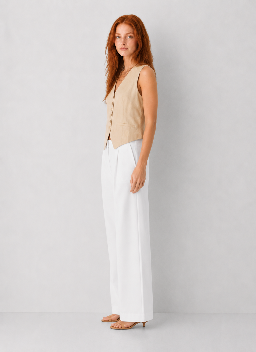 Elan Linen Button Down Vest