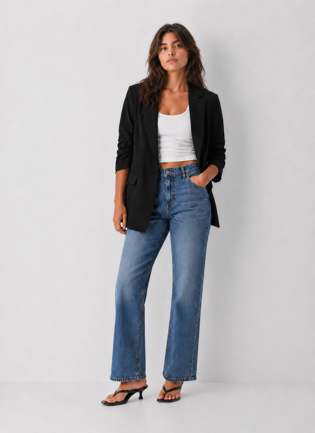Amy Ruched Sleeve Blazer