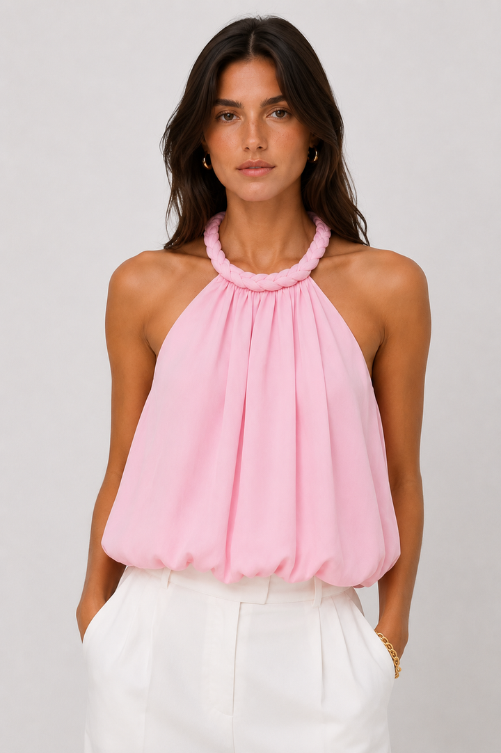 Blush Braided Halter Top