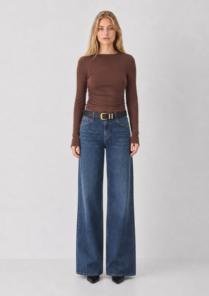 Essential Long Sleeve Ruched Top