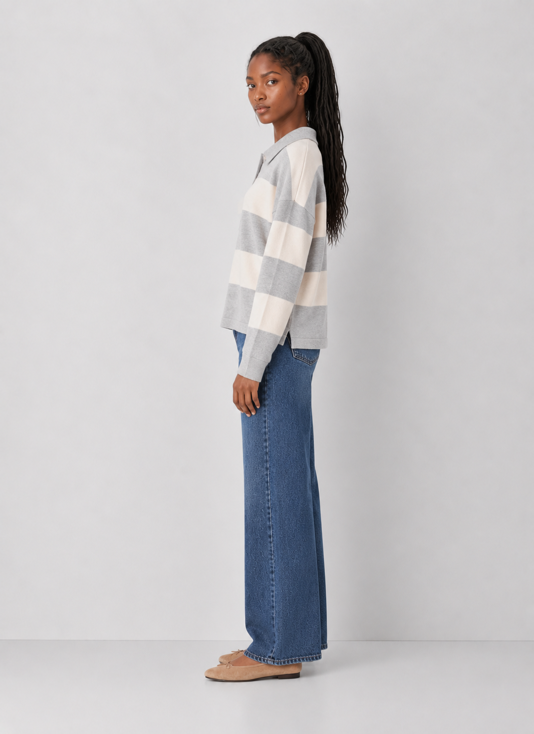 Ellison Stripe Polo Sweater
