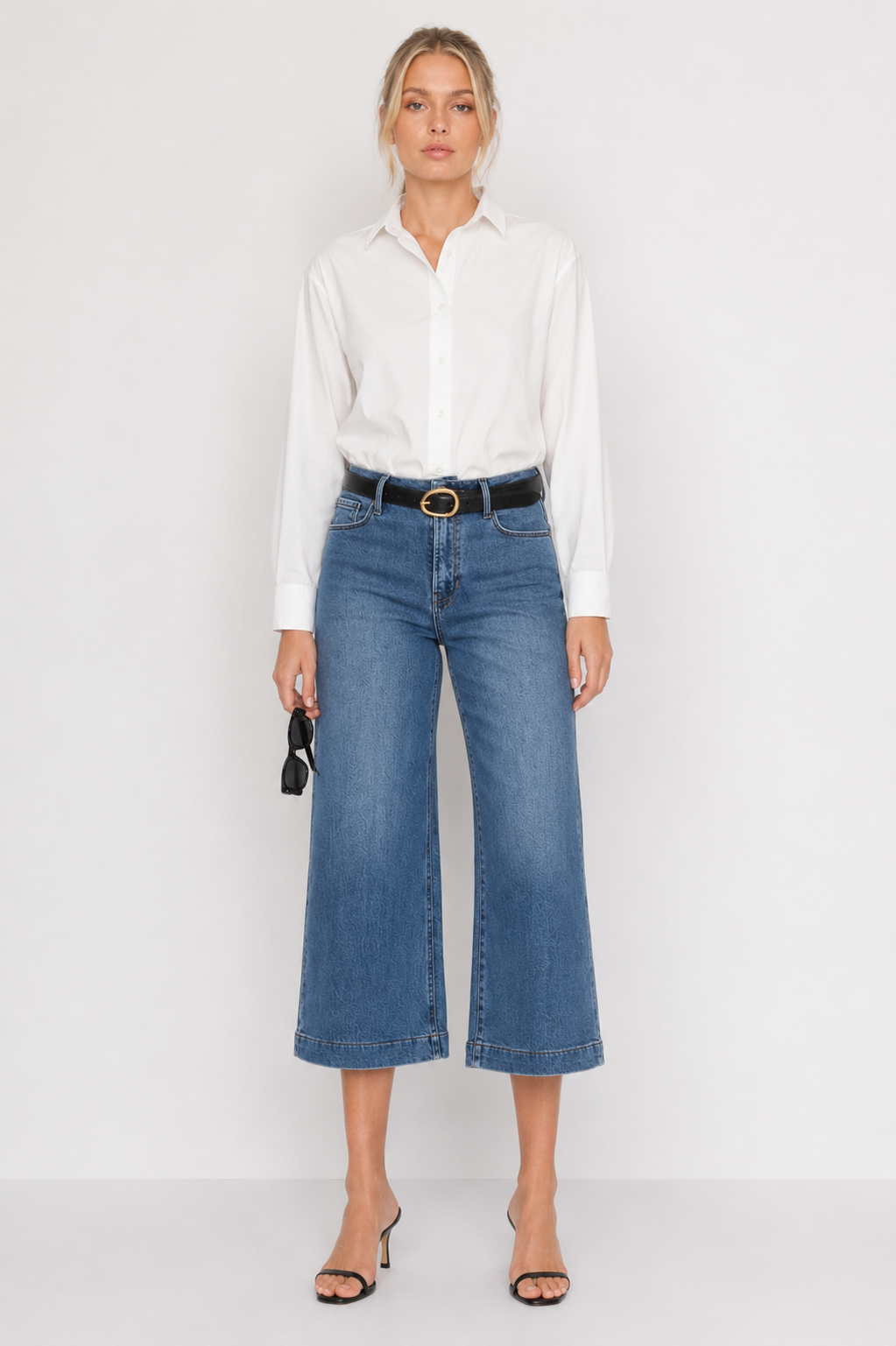 Just Black Denim: Cropped Wide Leg Sweat Pant Jeans