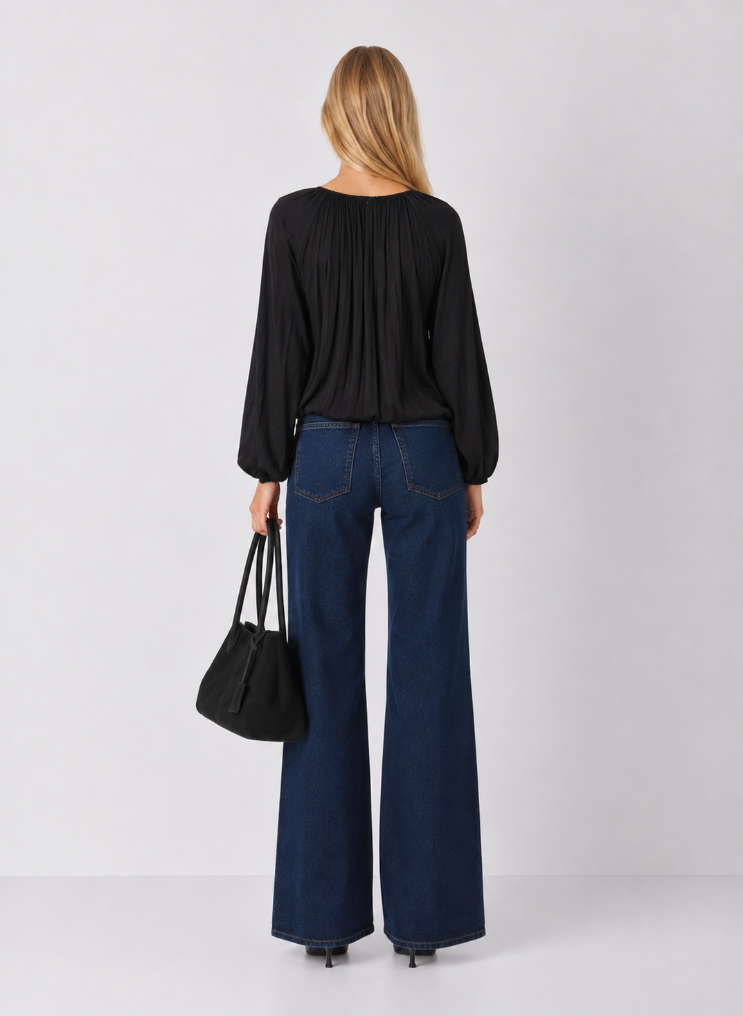 Draped Bubble Hem Blouse