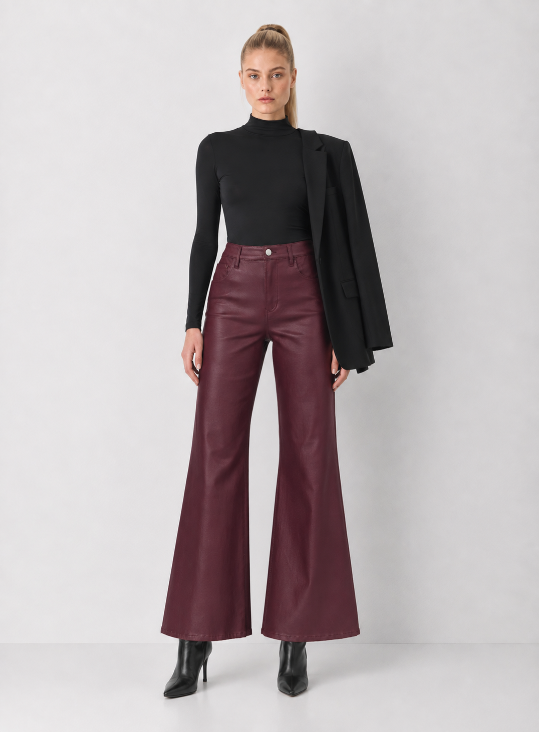 Dear John Fiona Leather Wide Leg Pants - Fig