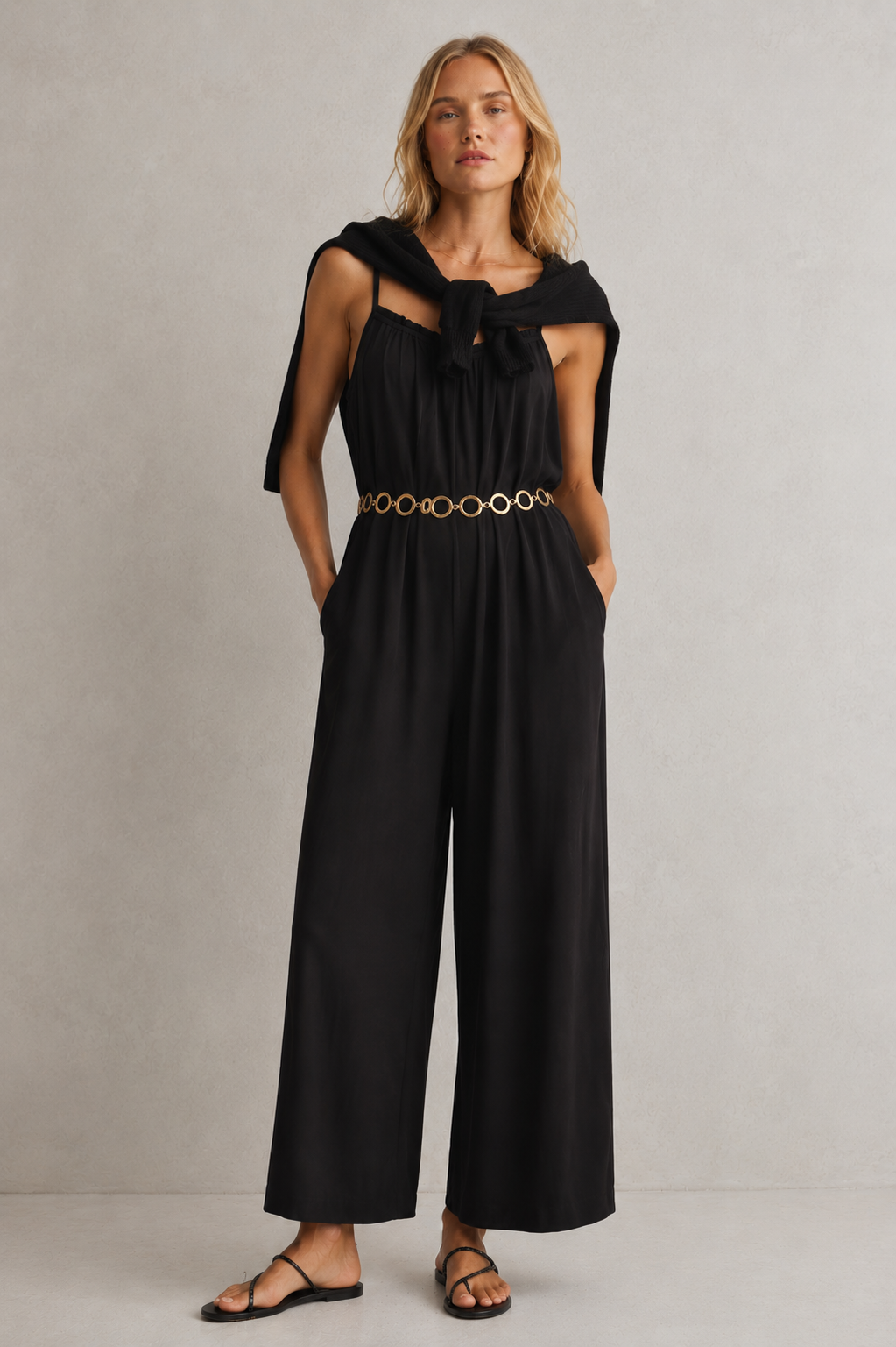 Textured Circle Link Chain Belt