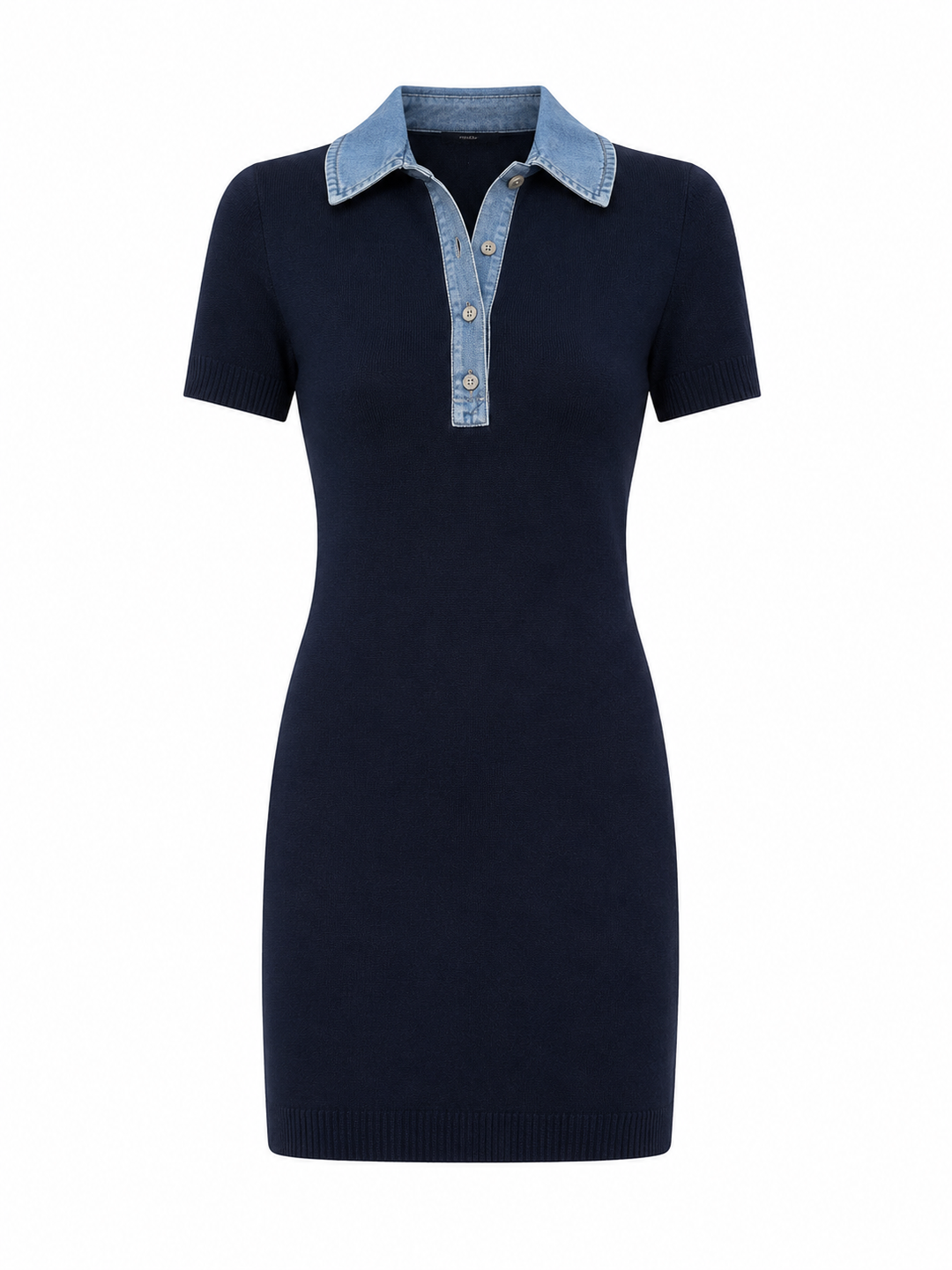 Short Sleeve Denim Sweater Dress