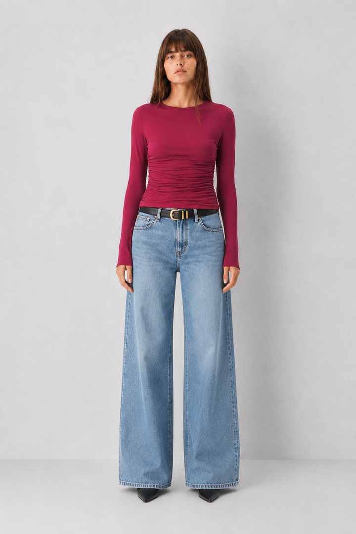 Essential Long Sleeve Ruched Top