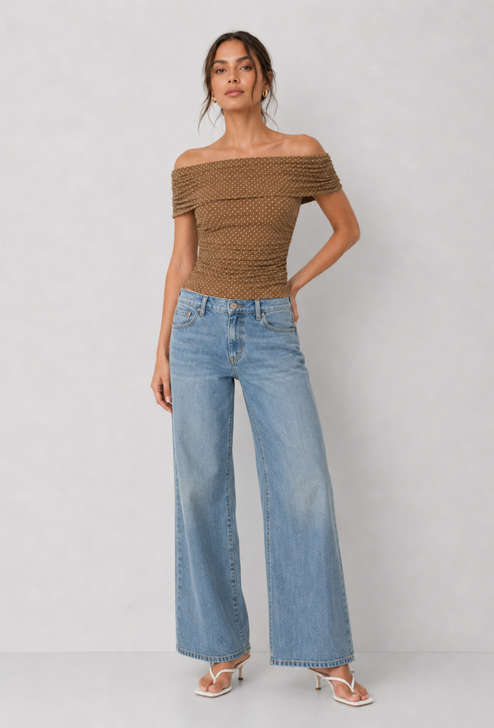 Polka Dot Mesh Top - FINAL SALE