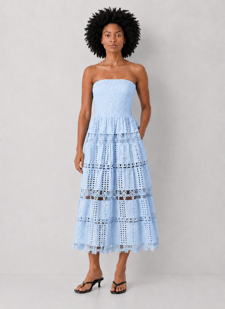 Eyelet Lace Tube Dress