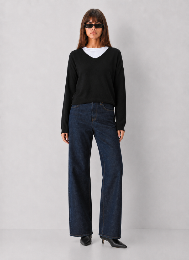 V-Neck One Size Light weight Knit Sweater