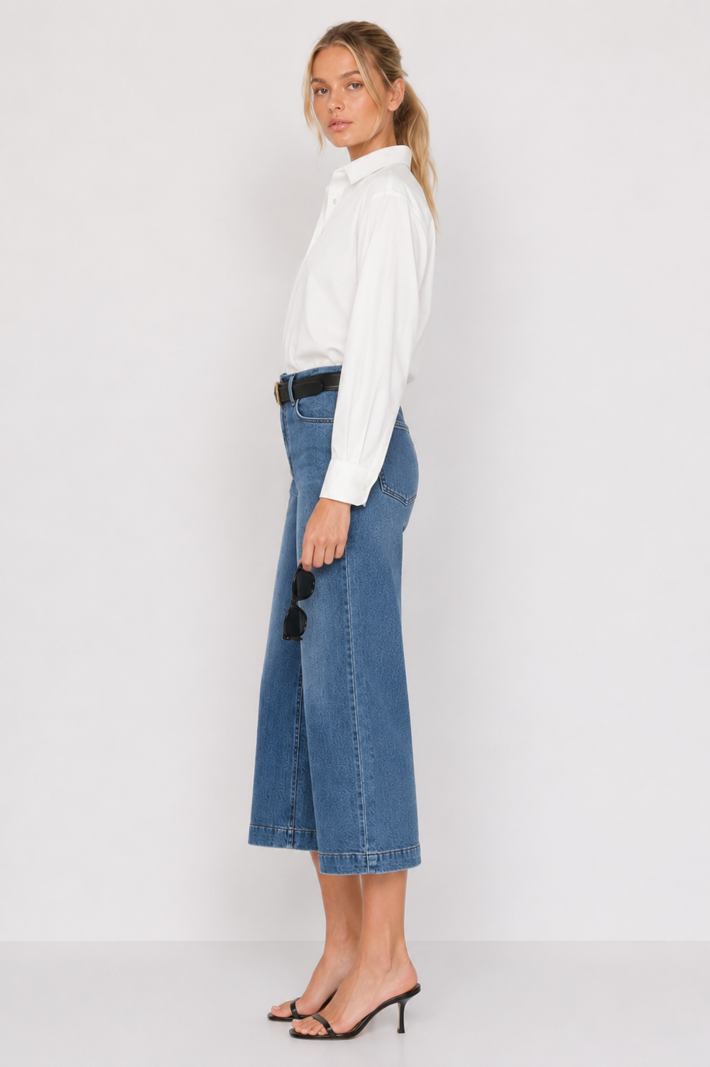 Just Black Denim: Cropped Wide Leg Sweat Pant Jeans