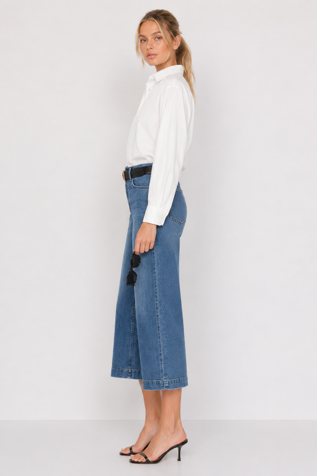 Just Black Denim: Cropped Wide Leg Sweat Pant Jeans
