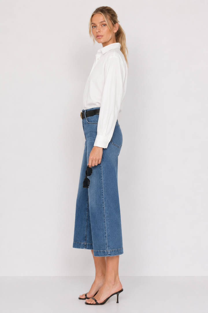 Just Black Denim: Cropped Wide Leg Sweat Pant Jeans