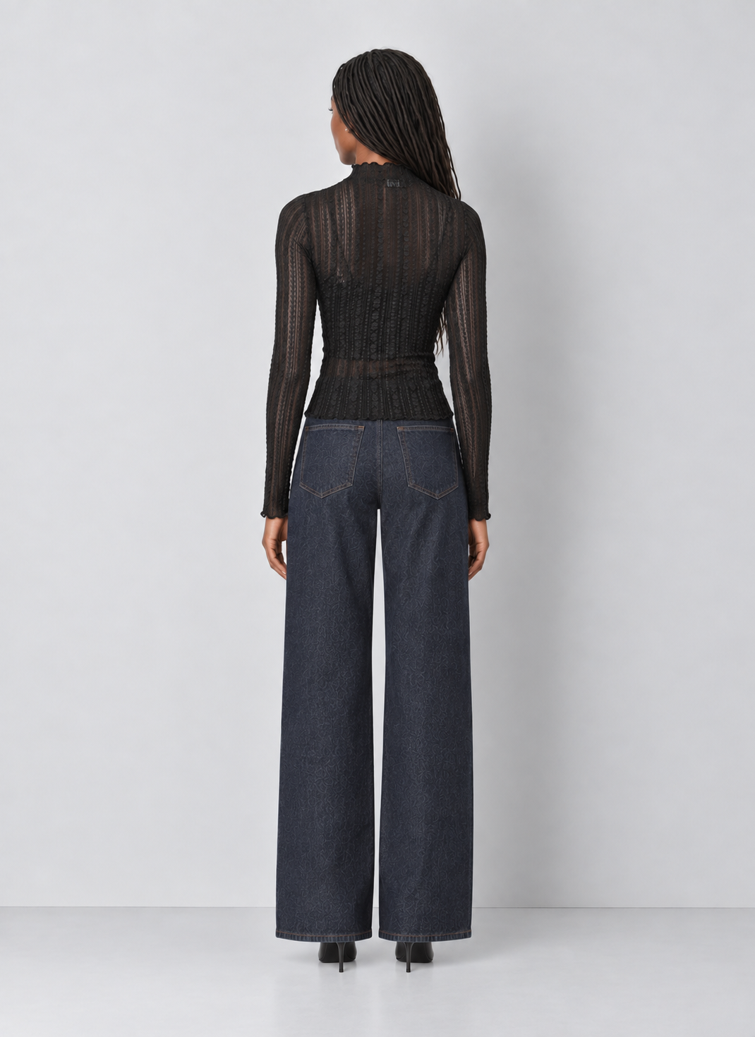 Sheer Lace Long Sleeve Top