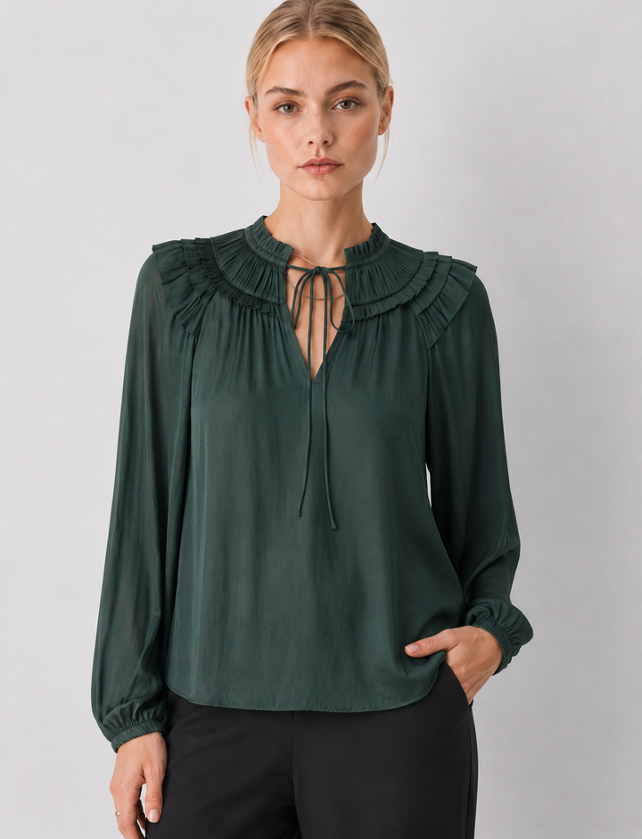 Shoulder Ruffled Detail Blouse