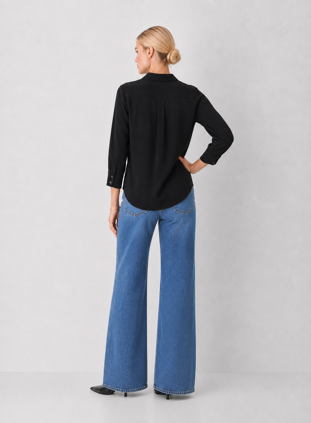 3/4 Sleeve Button Down Shirt
