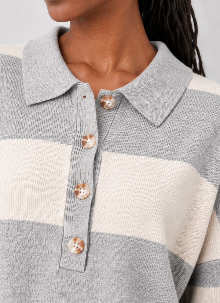 Ellison Stripe Polo Sweater