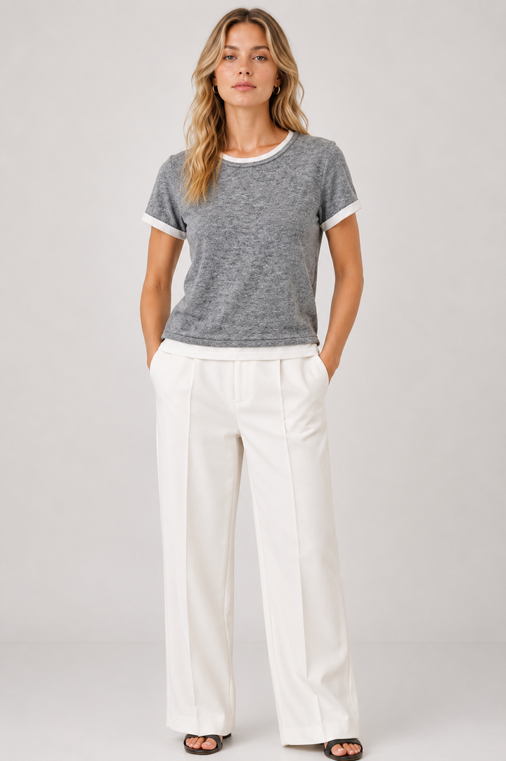 Double Layered Lightweight Knit Top