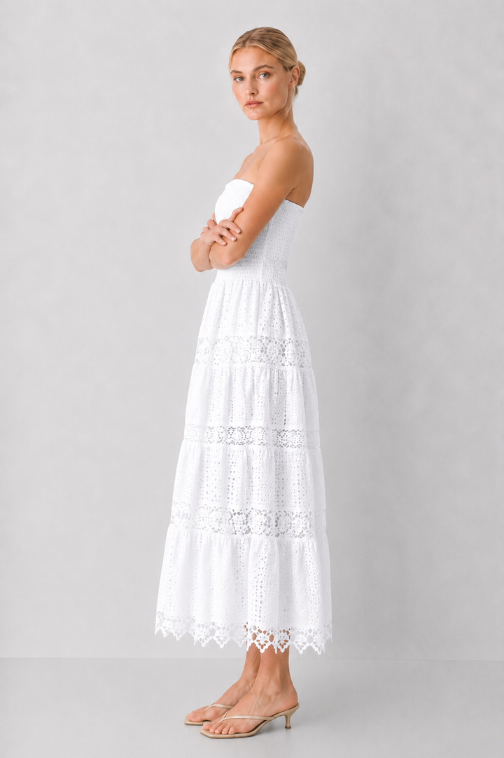 Eyelet Lace Tube Dress