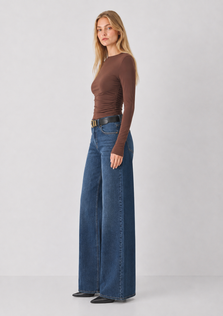 Essential Long Sleeve Ruched Top